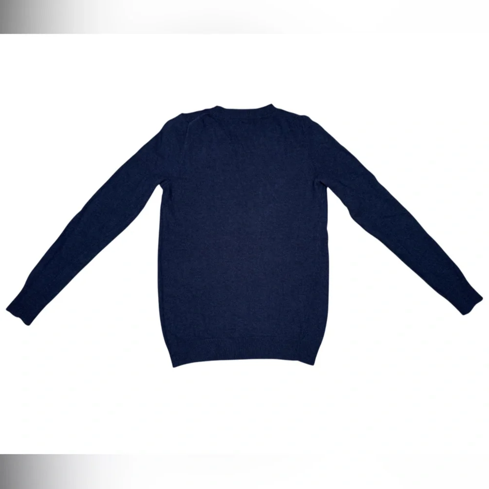 J. Crew Apple Print Teddie Navy Crew Neck Sweater Women’s Size XS
